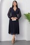Double-Breasted Neck Buckled Waist Long Sleeve Chiffon Dress 2025-4329 - 6