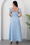 Square Neckline Shoulder and Skirt Ruffle Dress Grs4052 - 7