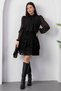 Round Neck Flocked Hem Chiffon Dress GRS3863 - 5