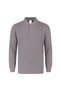 Men's Gray Long Sleeve Polo Collar Business T-Shirt 100% Cotton Buttoned Collar Regular Fit Daily Use - 3