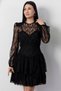 Crew Neck Layered Flocked Tulle Dress Ny3104 - 2