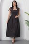 Square Neck Shoulder Bow Gathered Dress 2026-4570 - 4