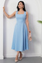 Square Neck Sleeveless Crepe Dress 2026-4558 - 4