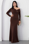 One-Shoulder Madonna Collar Buckle Dress K-252672 - 5