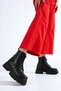 Women's Black Leather Wool Inside Zippered Daily Boots NK0204 - 4