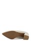 Women's Beige Antique Pointed Toe Medium Thick Heeled Genuine Leather Shoes - 7