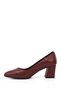 Burgundy Antique Gön Genuine Leather Pointed Toe Medium Thick Heeled Women's Shoes 24170 - 6