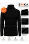 Men's Black Full Turtleneck Turtleneck Sweater