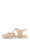 Beige Antique Gön Genuine Leather Flat Sole Women's Sandals 45055 - 4