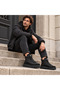 Men's High Black Sole Black Parachute Fabric Skin Detailed Half Ankle Sports Boots - 6