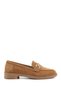 Women's Tan Suede Buckle Loafer Shoes