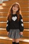 Girl's Heart Long Sleeve Sweatshirt Balloon Skirt Set (2-5 Years) - 3