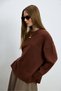 Pamela Deve Feather Blended Knitwear Sweater Burgundy - 2