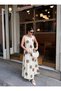 Beaded Detail Back Tie Polka Dot Dress - Yellow Yellow - 6