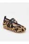 Girl's Leopard Printed Adhesive Sticker Non-Slip Sole Orthopedic Stylish Ballet Flat Shoes