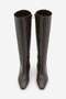 Women's Blunt Toe Stitched Detailed Zippered Thin Heeled Boots Lorven Brown - 6