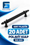 Hard Plastic Polavit 160 mm Black Furniture Handle 20 Pieces