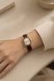 Michy Women's Wristwatch Gold Square Case Brown Leather Band Silver Dial Minimal Vintage Design Women's Watch - 7