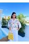V-Neck Embroidered White Shirt - 2