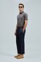 Albert Smart Men's Chino Trousers Comfort Pleated Navy Blue - 5