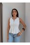 Silver Buckle Bell Vest Blouse - 4