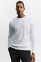Men's Ecru Crew Neck Easy-Iron Wrinkle-Resistant Long Sleeve Regular Fit Knit Sweater A62Y5001 - 6