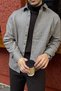 Yuan Oversize Fit 100% Cotton Men's Beige Plaid Shirt - 2