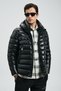 Gabriel Men's Hooded Goose down Shiny Puffer Coat Black - 5