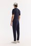 Men's Navy Blue Elastic Waist Lace-Up Quick-Drying Interlock Regular Fit Sweatpants A61Y3409 - 3
