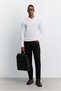 Men's Ecru Polo Collar Zippered Easy-Ironing Anti-Wrinkle Regular Fit Knitwear Sweater A62Y5010 - 8