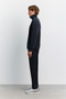 Men's Black Stand Collar Zippered Modal Blend Soft Touch Regular Fit Sweatshirt A62Y1271 - 3
