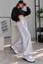 Y2K Unisex Knitted Trousers Tracksuit Gray Star