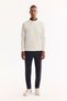 Men's Ecru Crew Neck Cotton Bi-Stretch Printed Regular Fit Sweatshirt A52Y1264 - 5