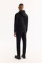 Men's Black Hooded Collar Zippered Easy-Iron Bi-Stretch Regular Fit Sweatshirt A52Y1270 - 6
