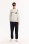 Men's Ecru Crew Neck Cotton Bi-Stretch Printed Regular Fit Sweatshirt A52Y1284 - 5