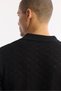 Men's Black Apaj Collar Cotton Knitwear Regular Fit T-Shirt A51Y5090 - 3
