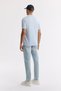 Men's Light Blue Polo Neck Basic Rayon Knitwear Regular Fit T-Shirt A51Y5035 - 4
