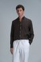 Pitaya Men's Linen Shirt Comfort Fit Brown - 3