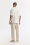 Men's White Apaj Collar 100% Cotton Jacquard Short Sleeve Comfort Fit Shirt A51Y2086 - 4