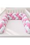 Knotted Braided Crib Bumper - Pink - 280 cm - 5