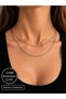 2-Piece Steel Necklace Set Barley and Paperclip Chain Silver Color Tarnish Resistant Steel - 3