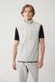 Men's Stone High Collar Hooded Zippered Water Repellent Bi-Stretch Comfort Fit Vest A41Y6535 - 3