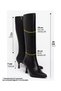 Lovissa Black Leather Pointed Toe Women's Heeled Boots - 5