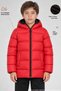 Boy's Red Fleece Hooded Waterproof Windproof Pocket Puffer Winter Coat