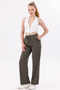 Women's High Waist Gabardine-Linen Textured Pants – Breathable Fabric, 4 Seasons Comfort - 6