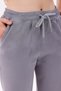 Women's High Waist Gray Gabardine-Linen Textured Trousers – Breathable Fabric, 4 Seasons - 6