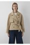 M1110910 Short Trench Coat Jacket Women's Coat Beige - 6