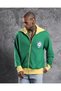 Retro 1970 Tracksuit Top Green Yellow Zippered Sweatshirt - 2