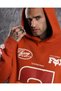 Cherry Fox Orange Printed Biker 3 Thread Cotton Hooded Sweatshirt - 6