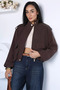 Gülseli Women's Camelya Bomber Jacket with Elastic Cuffs and Snap Fasteners and Zipper - 3